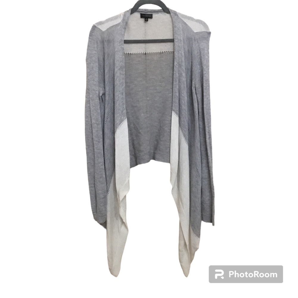 The Limited Women’s Wool Blend Gray And Cream Open Front Cardigan Size S